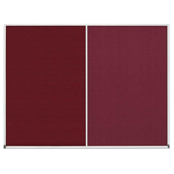 Triple Door Radius Corkboard, 96"x48", Bla, UV7006RC-BLACK-MEDGRY